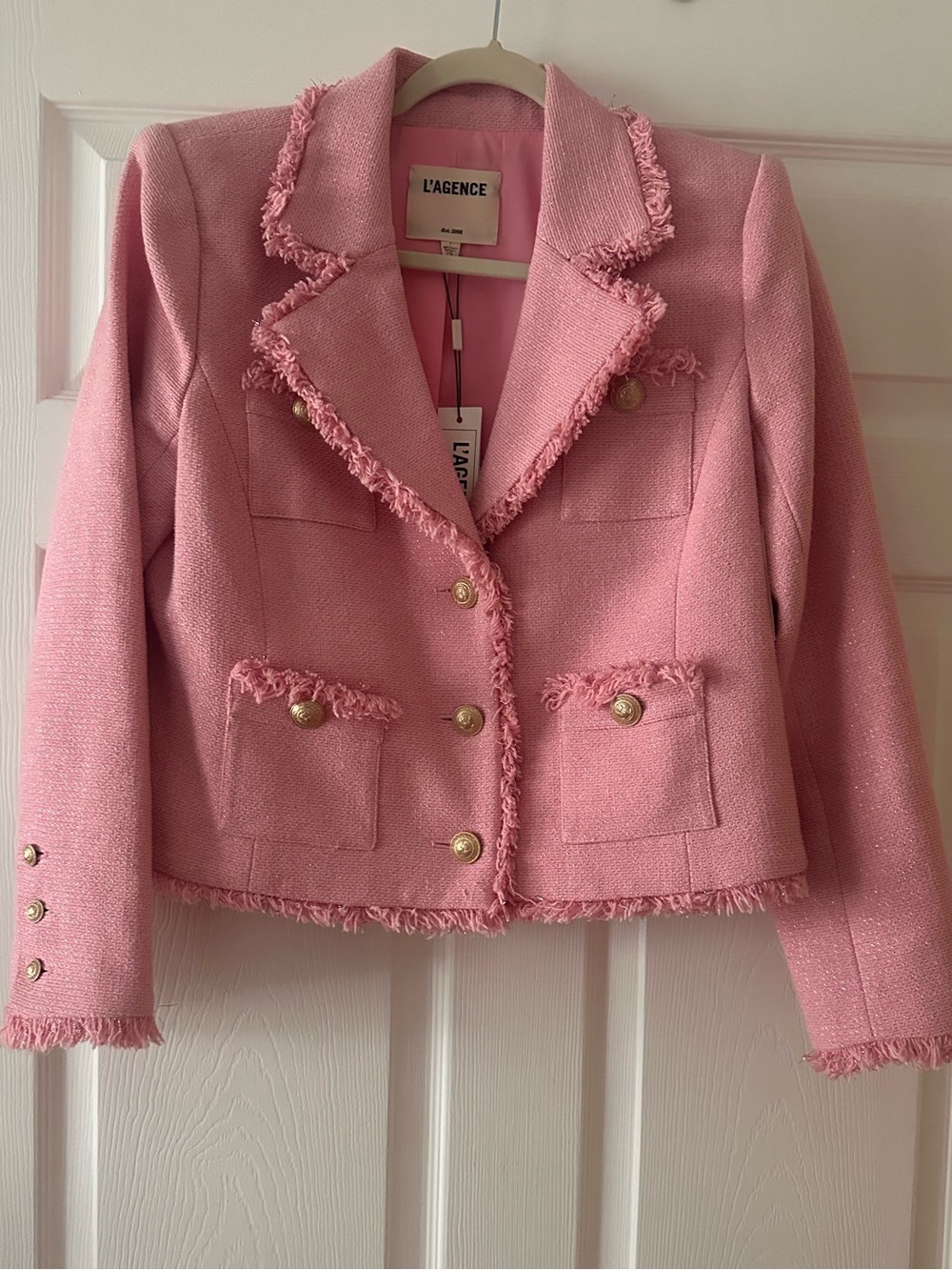 L’Agence Womens L'agence Niko Tweed Jacket, Pink - Picture 4 of 8